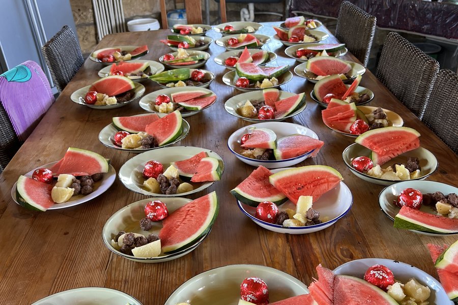 Watermelon and treats for scholars